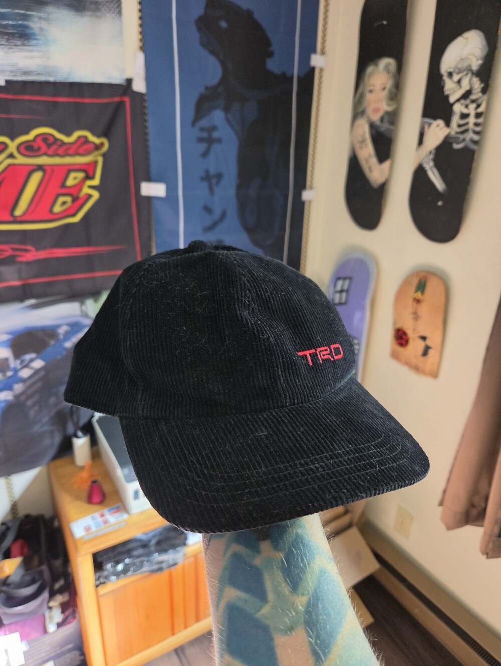 Vintage Toyota TRD Corduroy Snapback Hat Black Racing Development